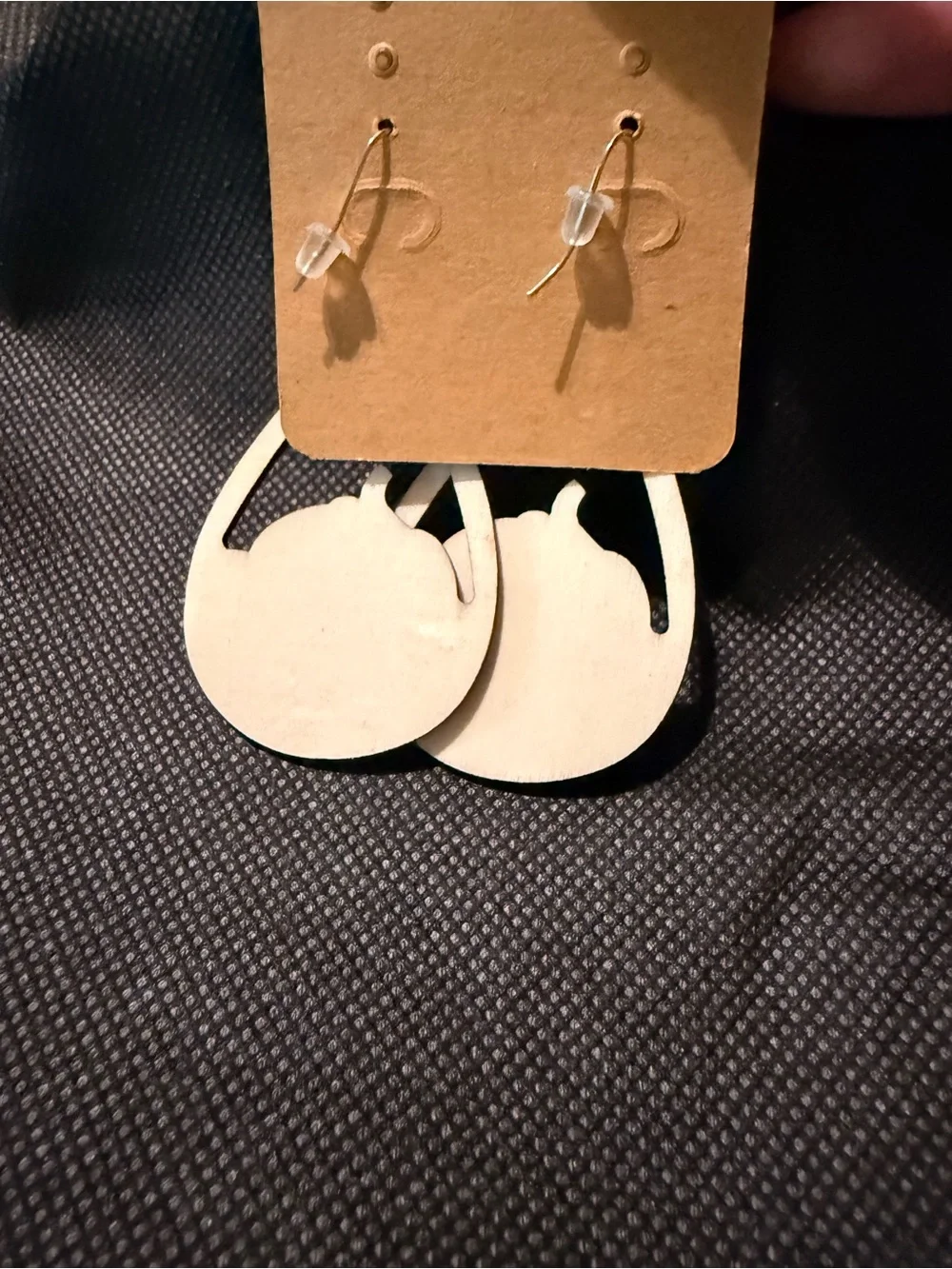 Pumpkin & Sunflower Teardrop Wood Earrings - Orange Yellow